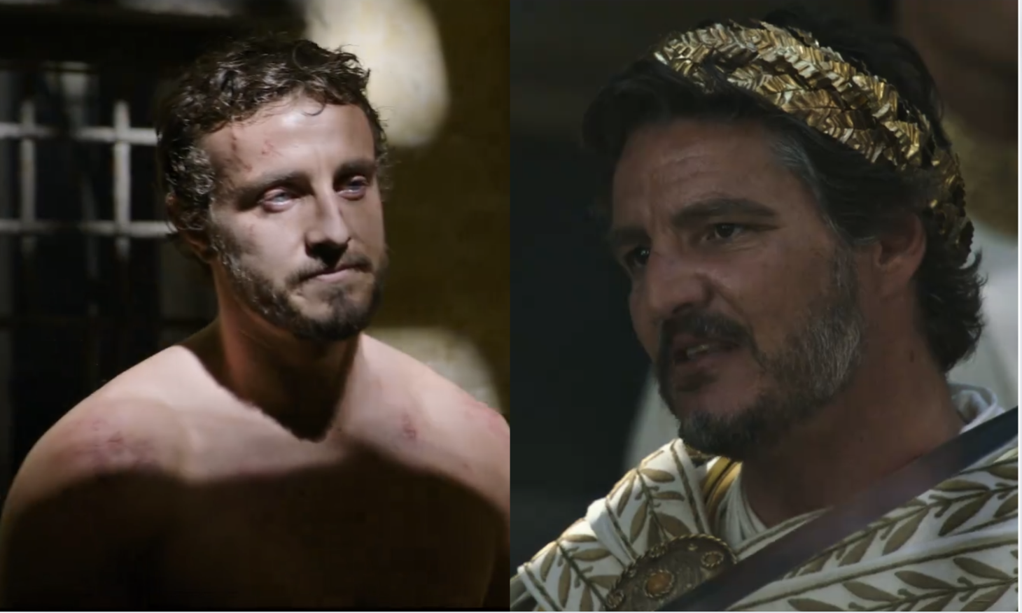 Paul Mescal and Pedro Pascal buff and bloody in Gladiator 2 trailer