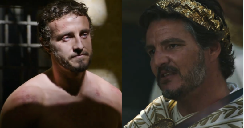 Paul Mescal (left) and Pedro Pascal (right) star in the Gladiators 2 trailer. (Paramount)