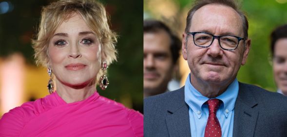 Sharon Stone (left) and Kevin Spacey (right).