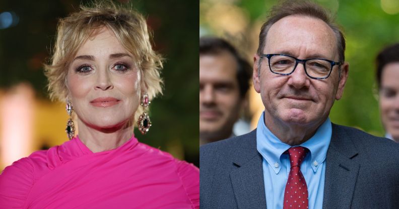 Sharon Stone (left) and Kevin Spacey (right).