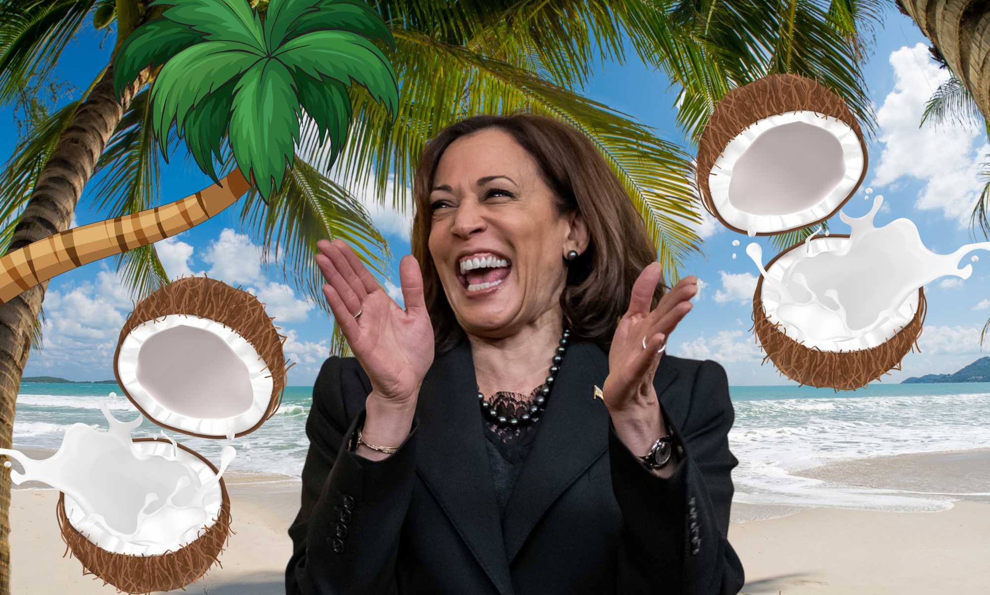 What is the Kamala Harris coconut tree meme and where's it from?