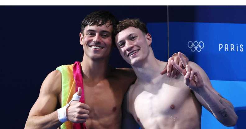 Tom Daley and diving partner Noah Williams win silver in the men's 10m synchro diving competition at Paris 2024.