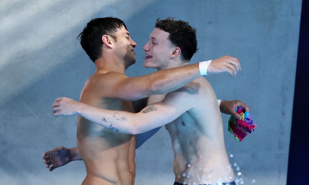 Tom Daley and Noah Williams win the silver medal in 10m synchro diving at Paris 2024