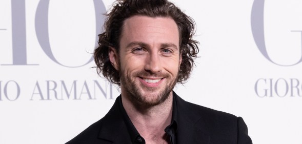 MADRID, SPAIN - MARCH 07: Aaron Taylor-Johnson attends the Madrid photocall for "ACQUA DI GIO" By Giorgio Armani at Matadero Madrid on March 07, 2024 in Madrid, Spain. (Photo by Aldara Zarraoa/Getty Images)