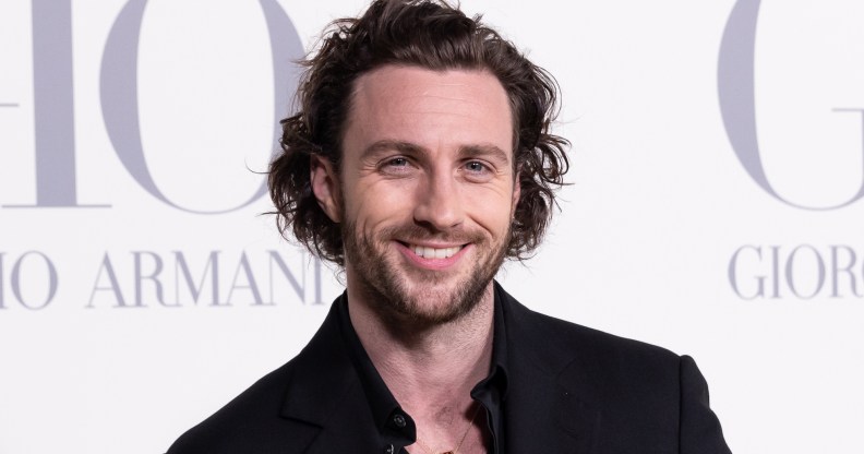 MADRID, SPAIN - MARCH 07: Aaron Taylor-Johnson attends the Madrid photocall for "ACQUA DI GIO" By Giorgio Armani at Matadero Madrid on March 07, 2024 in Madrid, Spain. (Photo by Aldara Zarraoa/Getty Images)