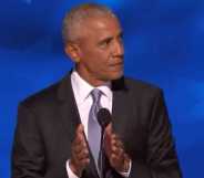 Barack Obama has ruthlessly roasted Donald Trump with a 'crowd size' joke at the Democratic National Convention.