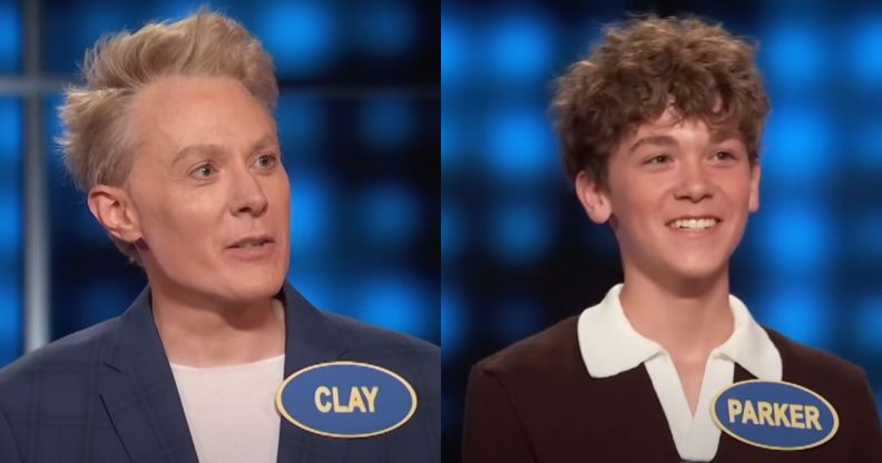 Clay Aiken and son Parker on ABC's Celebrity Family Feud.