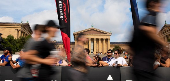 Runners participate in the 2019 Humana Rock n Roll Philadelphia Half Marathon on September 15, 2019 in Philadelphia, Pennsylvania.