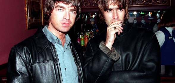 Liam and Noel Gallagher in Oasis