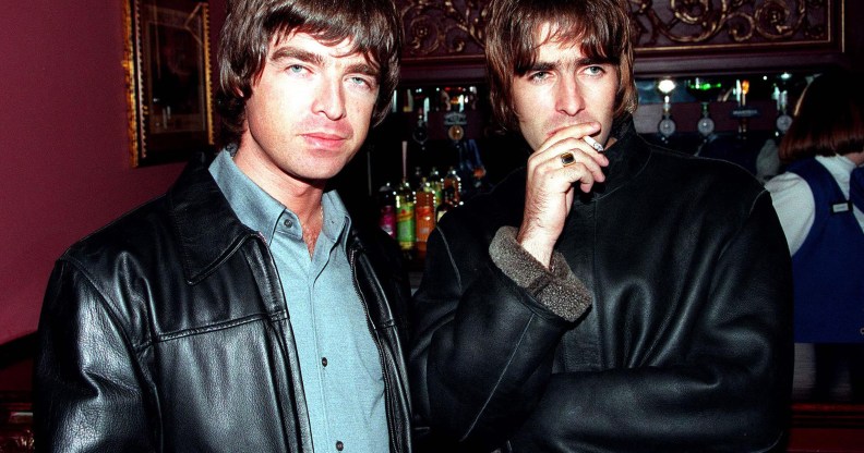 Liam and Noel Gallagher in Oasis