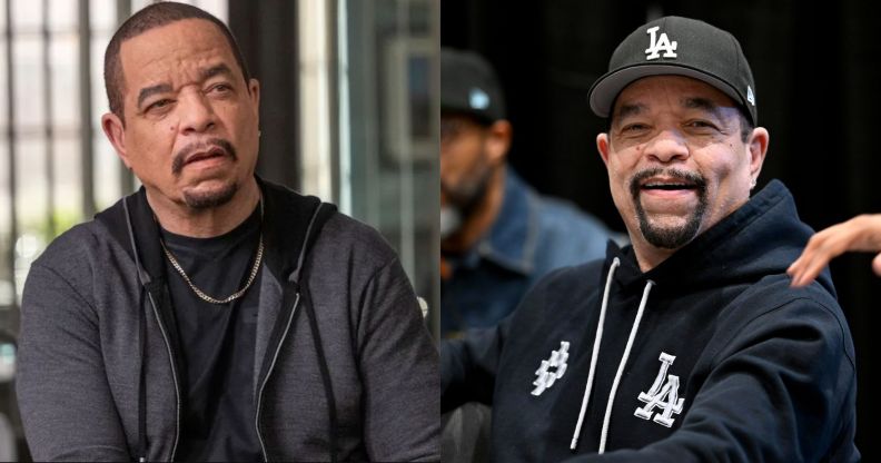 Ice T plays Fin Tutuola in Law & Order: Special Victims Unit (left) and Ice T at Comic Con