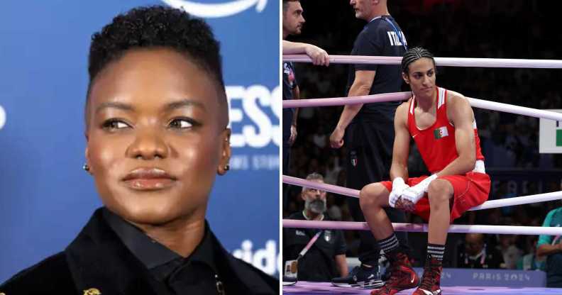 Side by side image of Nicola Adams and Imane Khelif