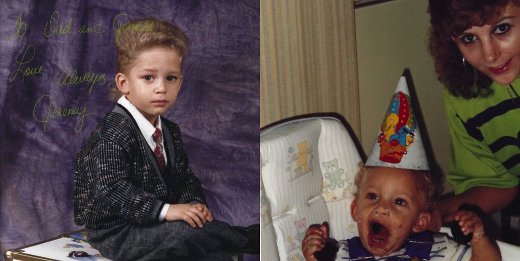 Jeremy McClain as a child, with his mother Laurie