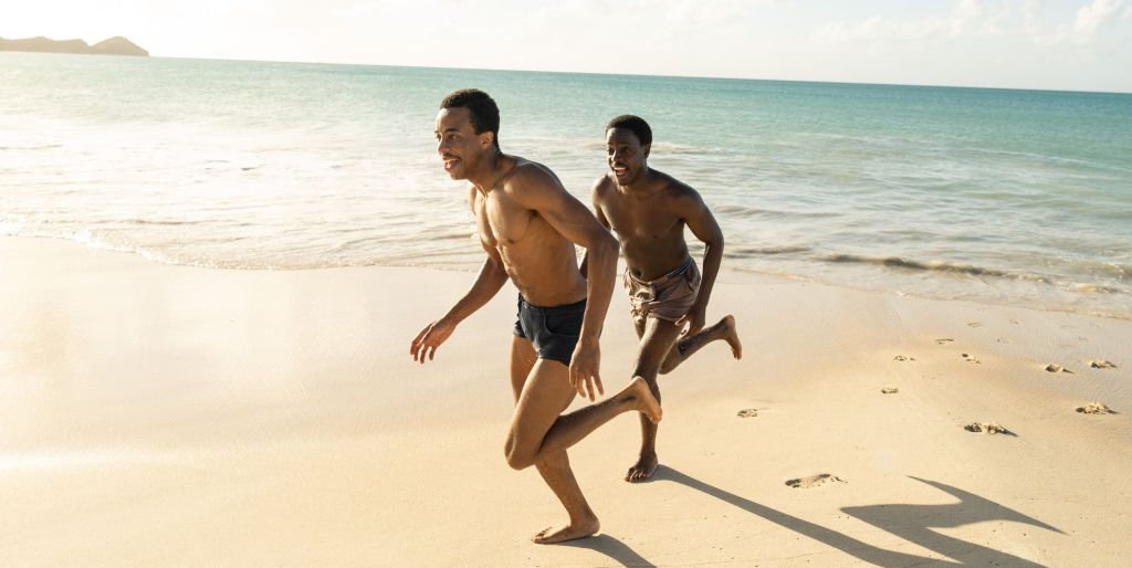 Keenan Nunn-Francis and Gabin Kongolo as Young Barry and Young Morris. (BBC/Fable Pictures/Des Willie)