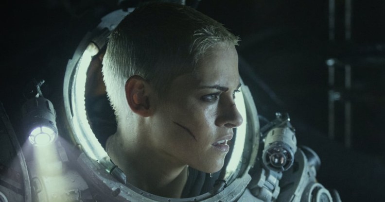 Kristen Stewart in Underwater, wearing a deep sea suit