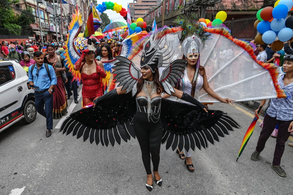 Hundreds of people took part in a Pride Parade in Kathmandu on 20 August, 2024. 