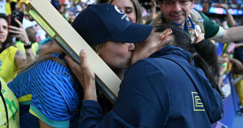 Brazil's silver medalist forward has announced her engagement to Carrie Lawrence.