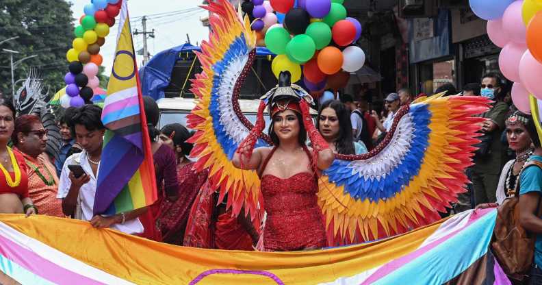 Hundreds of people have gathered together for Nepal Pride parade.