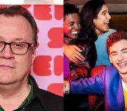 Russell T Davies (left) and a promo photo for It's A Sin (right).