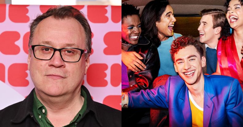 Russell T Davies (left) and a promo photo for It's A Sin (right).