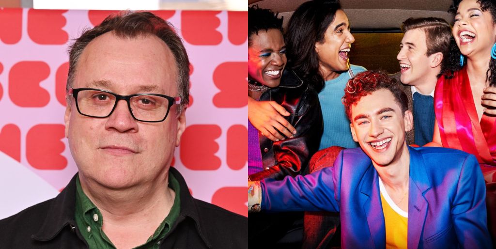 Russell T Davies (left) and a promo photo for It's A Sin (right).