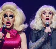 Drag stars Trixie Mattel and Katya performing