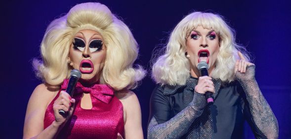 Drag stars Trixie Mattel and Katya performing