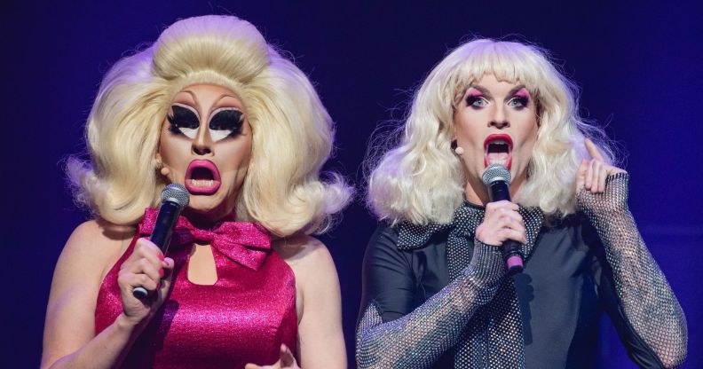 Drag stars Trixie Mattel and Katya performing