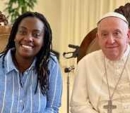 Pope Francis met with Ugandan LGBTQ+ advocate Clare Byarugaba.