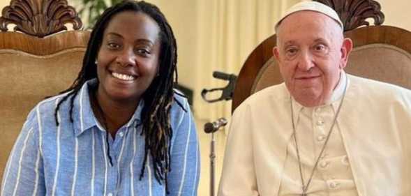 Pope Francis met with Ugandan LGBTQ+ advocate Clare Byarugaba.