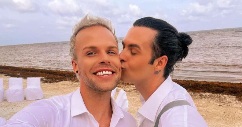 Olly Marmon (left), the fiancé of Union J singer Jaymi Hensley, has died after falling from a hotel window.