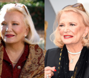 Split photo of Gena Rowlands in The Notebook and Gena Rowlands.