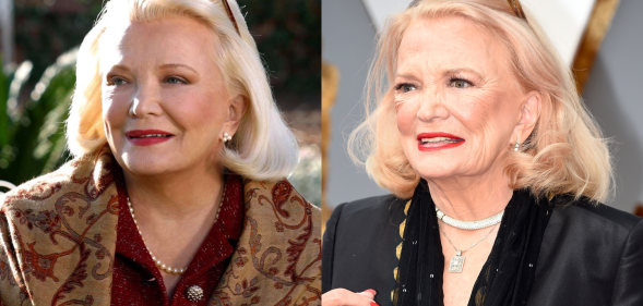 Split photo of Gena Rowlands in The Notebook and Gena Rowlands.