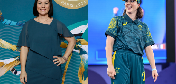 Split photo of Anna Meares and Rachael Gunn.