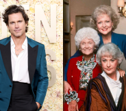 Split photo of Matt Bomer and the cast of Golden Girls.