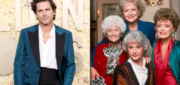 Split photo of Matt Bomer and the cast of Golden Girls.