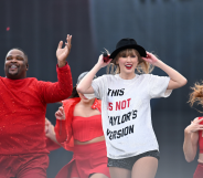 Taylor Swift and her Eras Tour dancers.