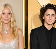 Split photo of Gwyneth Paltrow and Timothée Chalamet.