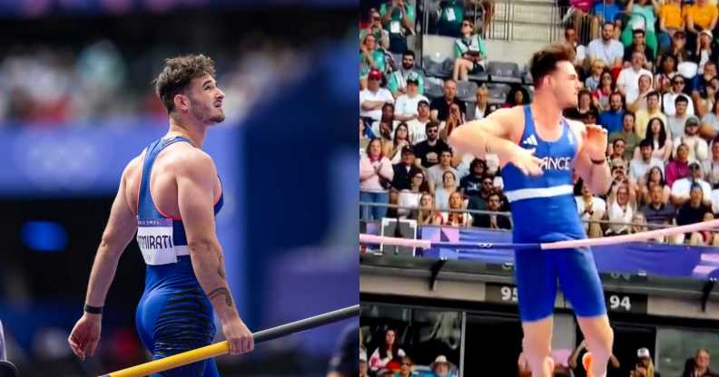 France's Anthony Ammirati failed to qualify for the Olympic pole vault final after his bulge knocked the bar off. (Getty Images/ BBC)