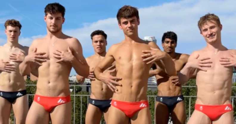 Tom Daley, Jack Laugher, Noah Williams, Kyle Kothari, Anthony Harding and Jordan Houlden.