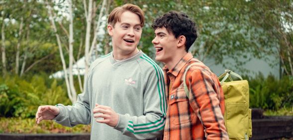 Kit Connor and Joe Locke as Nick Nelson and Charlie Spring in Heartstopper season three