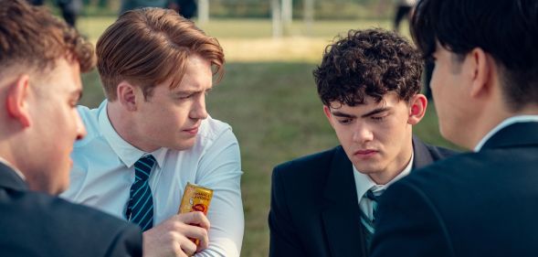 Kit Connor and Joe Locke as Nick Nelson and Charlie Spring in Heartstopper season three.