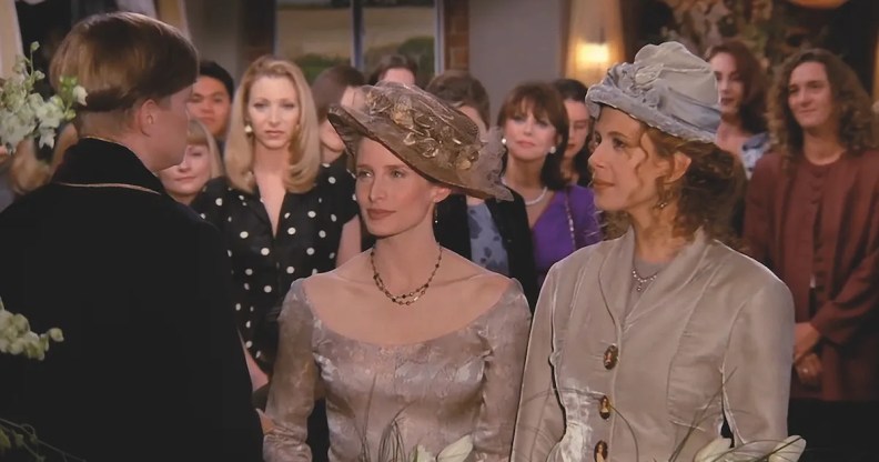 A still from the Friends episode, "The One with the Lesbian Wedding".