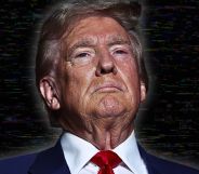 Donald Trump edited over a picture of static.