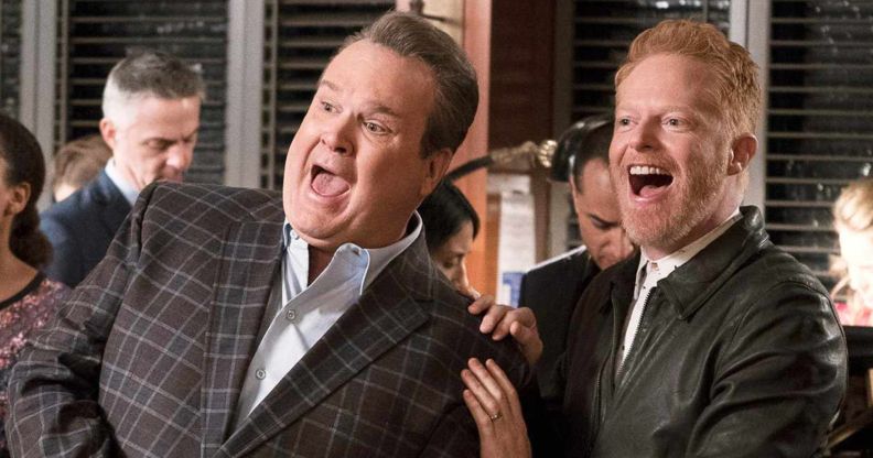 Eric Stonestreet and Jesse Tyler Ferguson as Cam and Mitch in Modern Family.