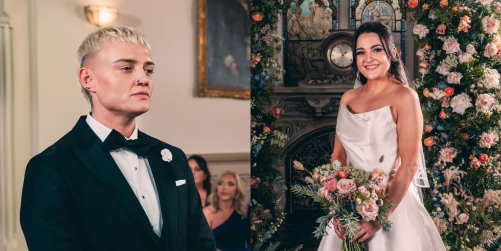 Eve (left) and Charlie (right) on the wedding day on MAFS UK.