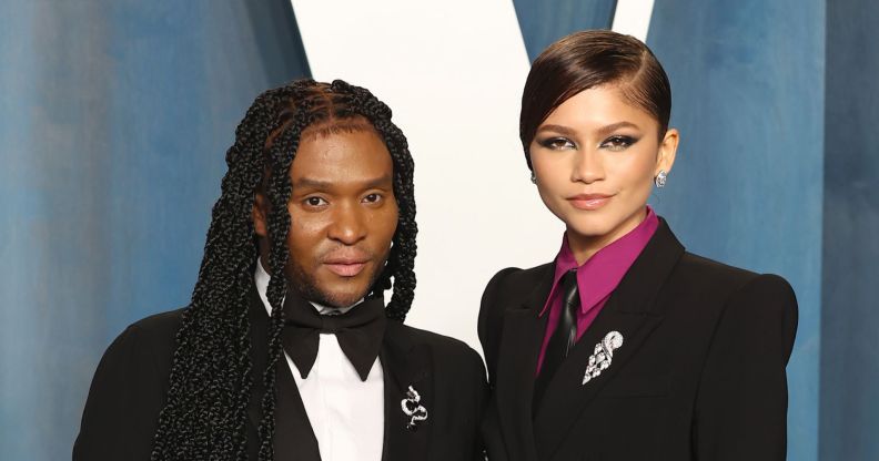 Law Roach and Zendaya on a red carpet.