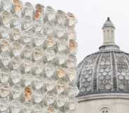 A general view of the installation on the Fourth Plinth, "Mil Veces un Instante" by Teresas Margolles.