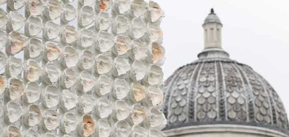 A general view of the installation on the Fourth Plinth, "Mil Veces un Instante" by Teresas Margolles.