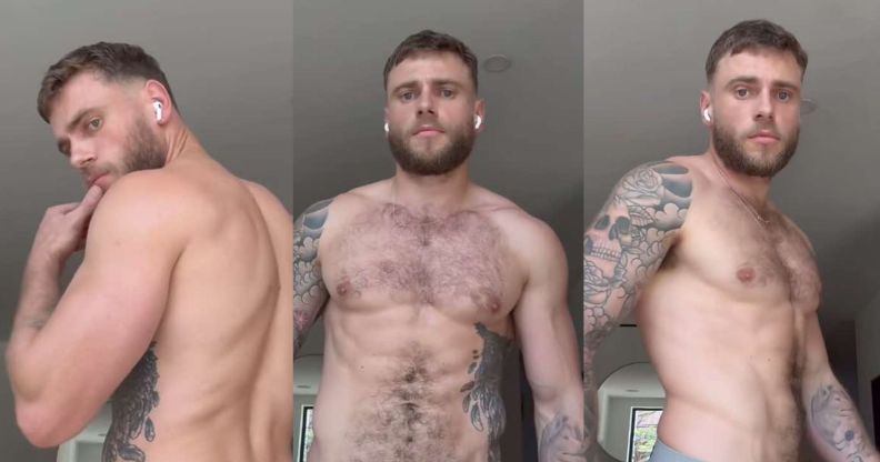 Olympian Gus Kenworthy has shown off a homemade jockstrap for Burning Man festival (@guskenworthy/ Instagram)